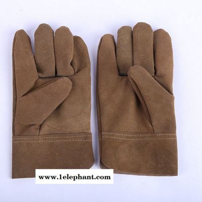 短款牛二层皮电焊手套耐磨舒适二层牛皮电焊工手套劳保手套批发图2