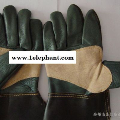 牛皮制焊工手套 劳保手套 家私皮加托耐高温工业手套图1