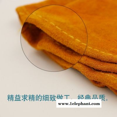 工友劳保手套牛皮耐高温电焊手套烧焊手套双层焊工手套焊接防护图4