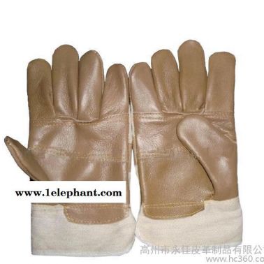 生产劳保手套 电焊手套 外贸款式驳掌 牛皮工业手套生产