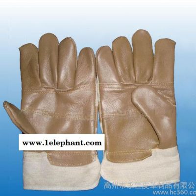 生产劳保手套 电焊手套 外贸款式驳掌 牛皮工业手套生产图2