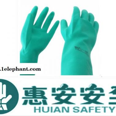 HUIANHZ-SZ-01绿色丁晴工业防油手套/通用丁晴胶劳保手套
