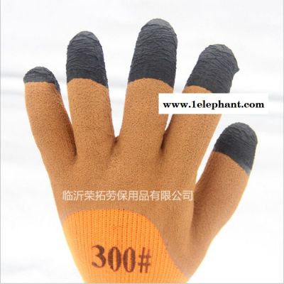 DOLANGB-0004乳胶发泡毛圈加厚手套 五指加强耐磨耐腐蚀手套 临沂劳保手套批发 乳胶手套 乳胶发泡手套图4