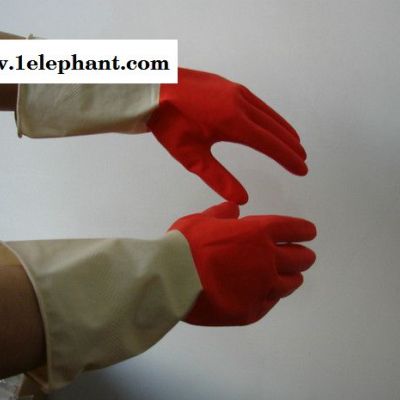 **推荐家用双色乳胶手套 爱花牌外贸出口防水防滑劳保手套图2