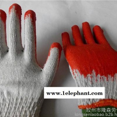 厂家批发出口型小平板乳胶手套浸胶劳保手套挂胶防护手套图6