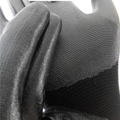 隆森厂家批发十三针B级普通型黑纱黑丁晴手套浸胶劳保手套青岛挂胶手套
