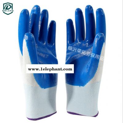 DOLANGB-0002十三针涤纶浸胶手套挂胶加厚耐磨防滑抗撕裂防油防水劳保手套 十三针涤纶手套图2