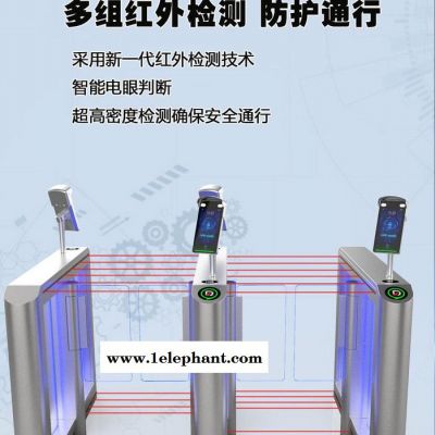 北京龙鼎瑞通 安检专用人脸通道闸机 人行翼闸款式 工厂直销 室外防水 经久耐用 0.5s快速通过图5