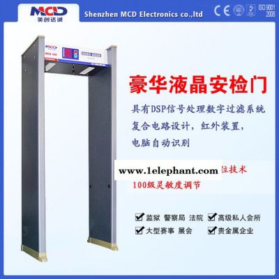 MCD-100 安检门、金属安检门、六个平均分布的独立探测区域划分，探测到目标物时，声光同时报警图2