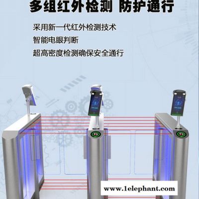 北京龙鼎瑞通  天津闸机设备厂家安检专用人行通道口翼闸机款式  工厂直销  经久耐用 0.5s快速通过图5
