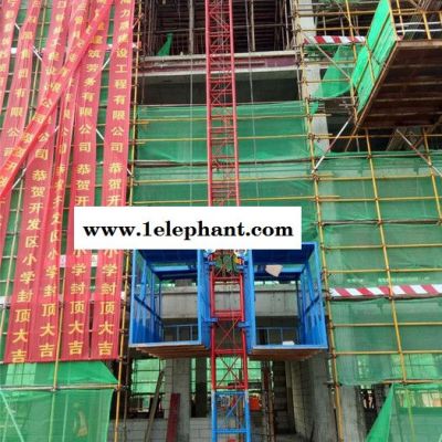24米施工升降机盖房装修施工升降机 建筑物料双笼单笼升降机 一柱两吊货梯 单臂升降机厂家 24米施工升降机图2