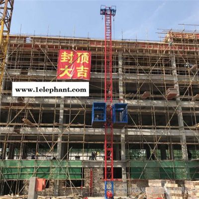 24米施工升降机盖房装修施工升降机 建筑物料双笼单笼升降机 一柱两吊货梯 单臂升降机厂家 24米施工升降机图3