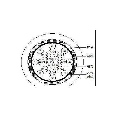 美标UL2464 24AWG 20芯信号屏蔽线 双绞线阻燃环