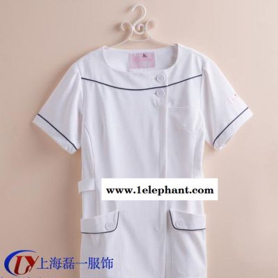 女士短袖护士服 夏季护士服白大褂订做 上海工厂定制 出货快量大价优图3
