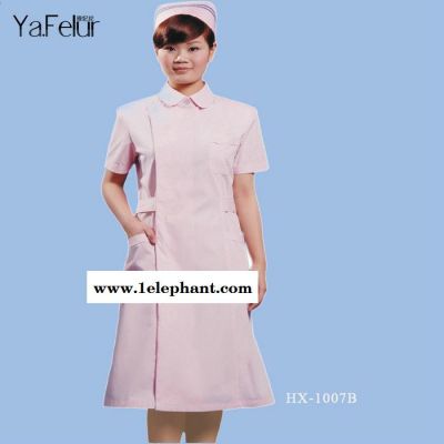 夏季护士服短袖 美容院工作服 女护士白大褂药店服定做图3