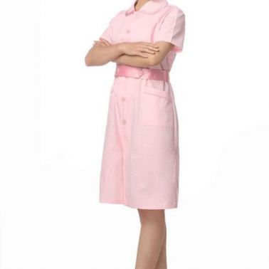 广州新款女护士服纯色简约长袖医院护士制服白大褂厂家订制
