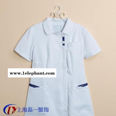 订做时尚短袖护士工作服 长款白大褂药店服装定制 出口品质图2