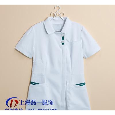 订做时尚短袖护士工作服 长款白大褂药店服装定制 出口品质图3
