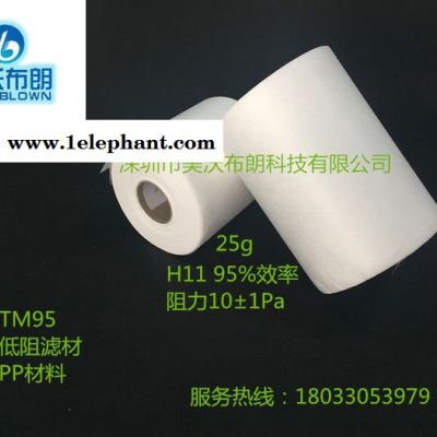 深圳厂家定制高效低阻熔喷滤材,H11 95%效率 进口PP材料,HEPA滤网夹碳布核心原材料——美沃布朗图2