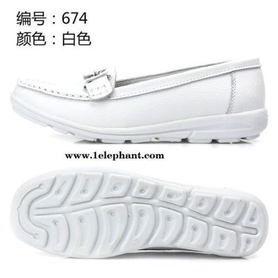 供应INCOME女鞋 真皮小白鞋手工缝制舒适护士鞋工作鞋批发 674图2