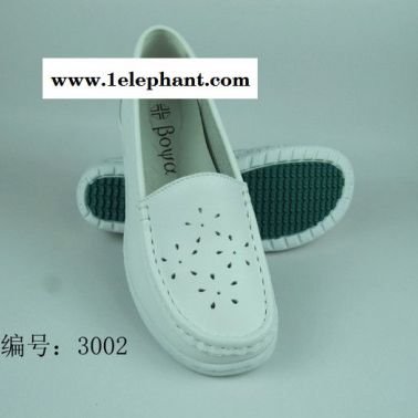 广州铂雅厂家直供3002气垫牛皮护士鞋