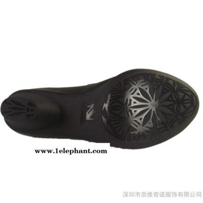 外贸头层小牛皮女式单鞋尖头粗中跟时装女鞋大码护士鞋欧洲站图3