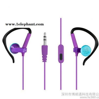 直销手机挂耳式耳机 低音炮耳塞 线控带调音运动mp3耳机图1