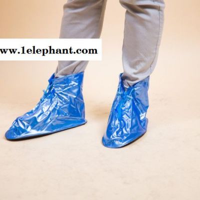 【XIETAIPING】PVC磨砂雨衣厂家供应现货 剑雨牌 户外登山 前开拉链雨鞋套 PVC平跟中筒鞋套批发图5