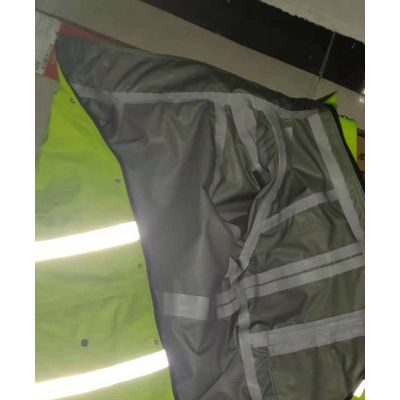 2018年新款三层复合布雨衣新式执勤反光衣执勤雨衣雨裤分体套装图2