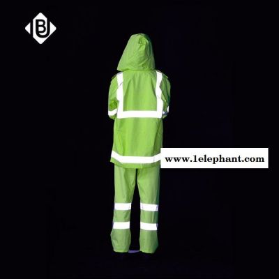 雨豹牌UB-002**雨衣反光救援服分体雨衣套装荧光黄透气300D牛津布PU环保涂层高温压胶**防水雨衣 **骑行服图3