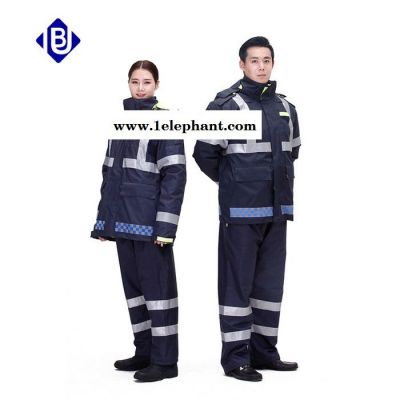 生产供应雨豹牌UB-006新式藏蓝色反光棉衣深黑色安全防护服冬款大衣冲锋衣加厚可拆卸内胆男女通用制式棉雨衣可印字图4