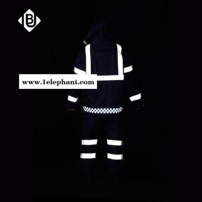 生产供应雨豹牌UB-006新式藏蓝色反光棉衣深黑色安全防护服冬款大衣冲锋衣加厚可拆卸内胆男女通用制式棉雨衣可印字图5