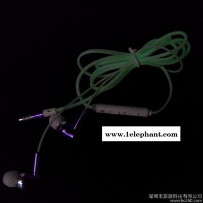 供应金属入耳式 手机 电脑耳机耳塞式 通用面条带麦 重低音夜光图1