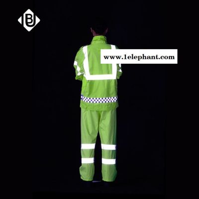 生产供应雨豹牌UB-001**雨衣反光执勤服分体套装男女通用制式荧光黄牛津布透气尺码齐全现货供应可订制印刷图2