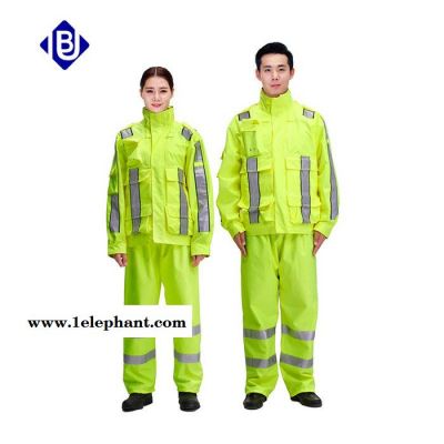 雨豹牌 勘察服UB-004型号 3M反光条 300D/150D牛津布 上下分体反光 环保PU涂层 可定制 反光雨衣图2