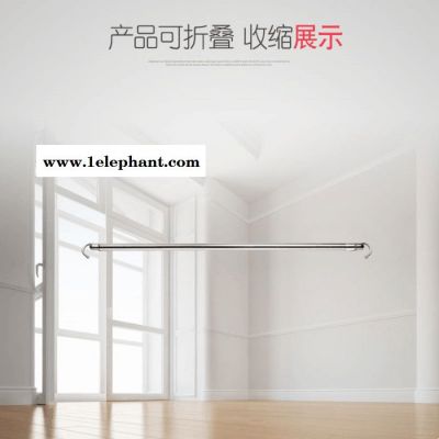 居博士晒被子神器室内阳台晾衣杆单杆免打孔伸缩杆家用防盗窗隐形晾衣架图3