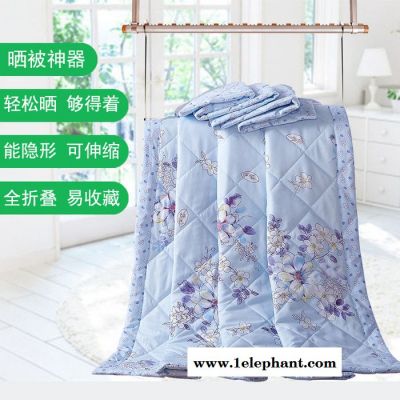 居博士晒被子神器室内阳台晾衣杆单杆免打孔伸缩杆家用防盗窗隐形晾衣架图4