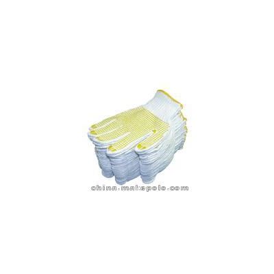新动力本白涤棉黑色PVC点胶防护手套图3