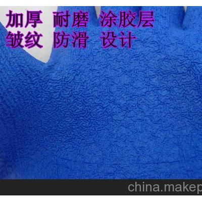 浸胶 手套 劳保 防滑 耐磨 挂胶 手套 线皱 棉纱 涂胶 纯棉图2