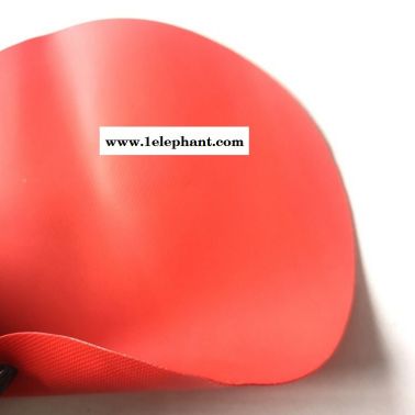 橡胶夹网布 耐酸碱防护服面料 KBD—A—304 桔红色0.48mm改性橡胶防护服面料