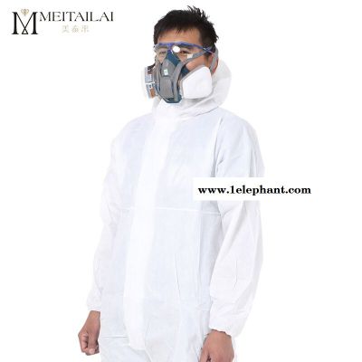 美泰来服饰 防护服 隔离 连体带帽 轻型 生化防尘 耐酸碱 化学工作服 化工喷漆 实验防化服 防毒服 全封闭定制图2