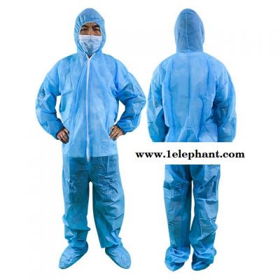 鸣宇一次性防护服无纺布连体服无尘服喷漆防疫洁净养猪蓝色蓝色工作服图5