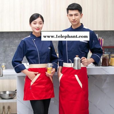厨师工作服长袖 秋冬装男女酒店餐饮烘培糕点厨房学校衣服厨师服图4