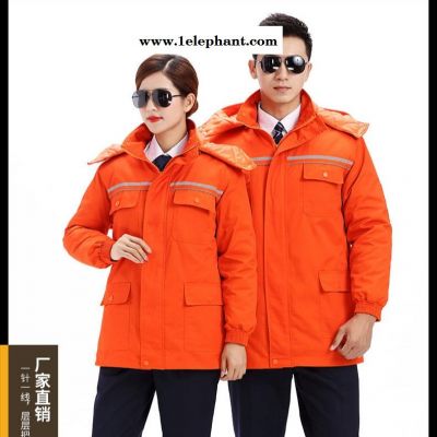 纯色棉衣工作服定做，反光条冬季棉服工装定制，冬天防寒劳保服，保暖效果好，户外工作无忧之选图7