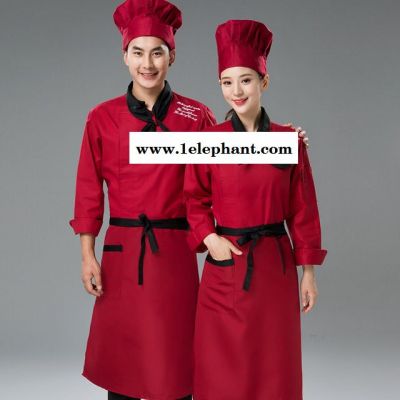 厨师服长袖男 酒店餐饮厨衣后厨厨房厨师工作服 秋冬装面点烘焙店服图3