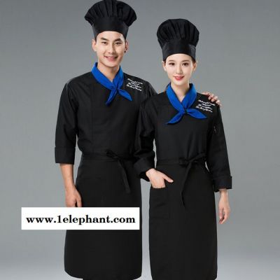 厨师服长袖男 酒店餐饮厨衣后厨厨房厨师工作服 秋冬装面点烘焙店服图2