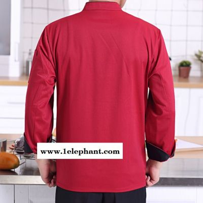 酒店长袖厨师服 饭店厨房白色工作服 烘焙糕点师后厨短袖男女秋冬装图5