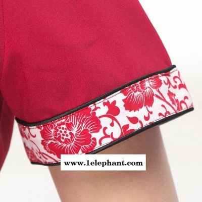 酒店工作服夏装 女茶楼餐厅农家乐服务员短袖 火锅店饭店餐饮短裙图4