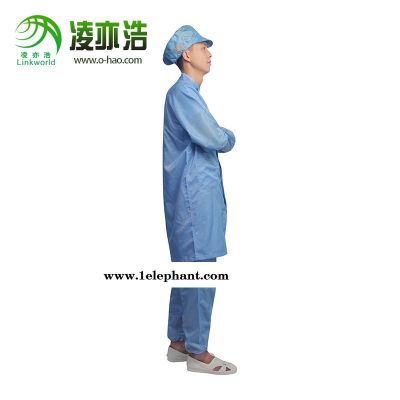 深圳盐田凌亦浩厂家防静电无尘洁净条纹大褂服凌亦浩生产厂家专注15年防静电产品款式多样图2