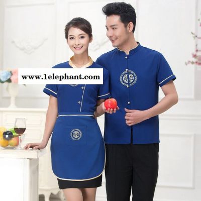 酒店工作服夏装 女短袖服务员工作服 快餐厅服装饭店工作服酒店制服图2